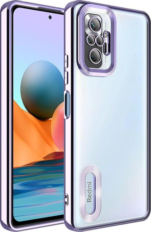 Anka Cep Telefonu Aksesuarları Xiaomi Redmi Note 10 Pro Kılıf Kamera Korumalı Logo Gösteren Omega Kapak + Ekran Koruma - Image 1