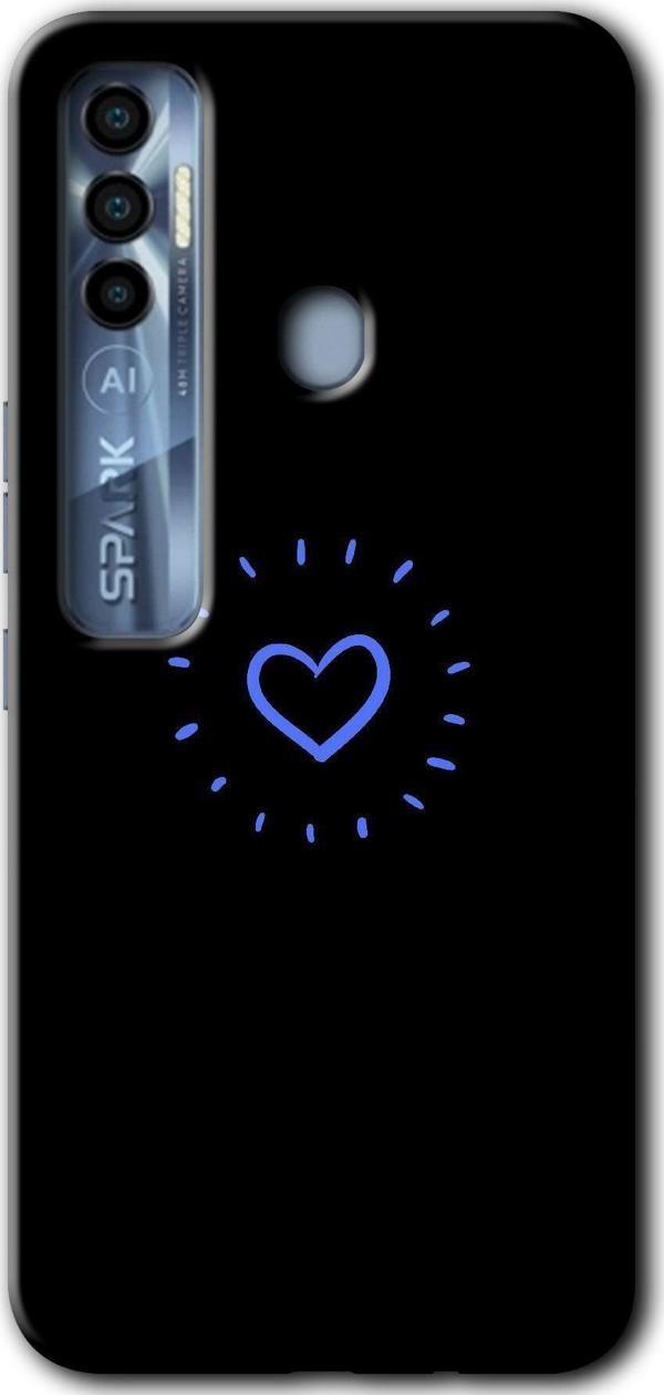 Anka Cep Telefonu Aksesuarları Tecno Tekno Spark 7 Pro Kılıf Hd Desen Baskılı Arka Kapak - Heart Strokes - Image 1