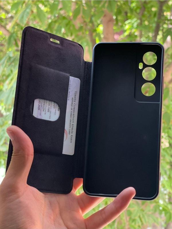 Anka Cep Telefonu Aksesuarları Xiaomi Poco X6 Kılıf Flip Cover Kartlıklı Kapaklı Ultra İnce Şık Kılıf - Image 1