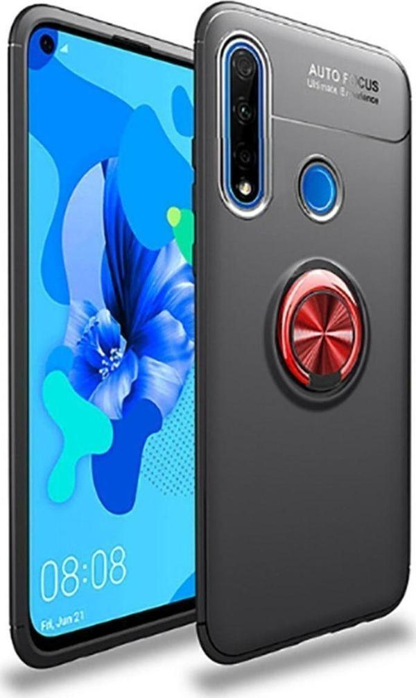 Anka Cep Telefonu Aksesuarları Huawei P40 Lite E Kılıf Ravel Yüzüklü Silikon Kapak + Ekran Koruma + Kablo Koruma - Image 1