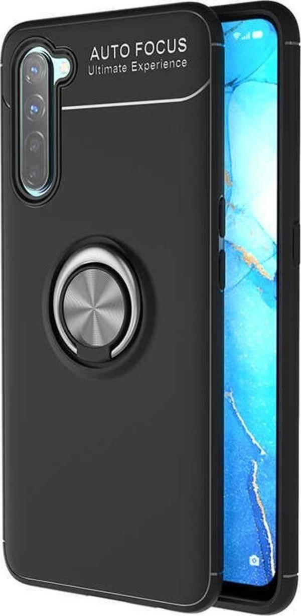 Anka Cep Telefonu Aksesuarları Oppo Reno 3 Kılıf Ravel Yüzüklü Standlı Silikon Kapak+ Ekran Koruma + Kablo Koruma - Image 1