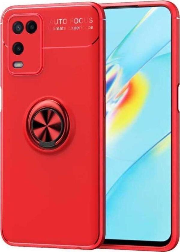 Anka Cep Telefonu Aksesuarları Oppo A54 4G Kılıf Ravel Yüzüklü Standlı Silikon Kapak+ Ekran Koruma + Kablo Koruma - Image 1