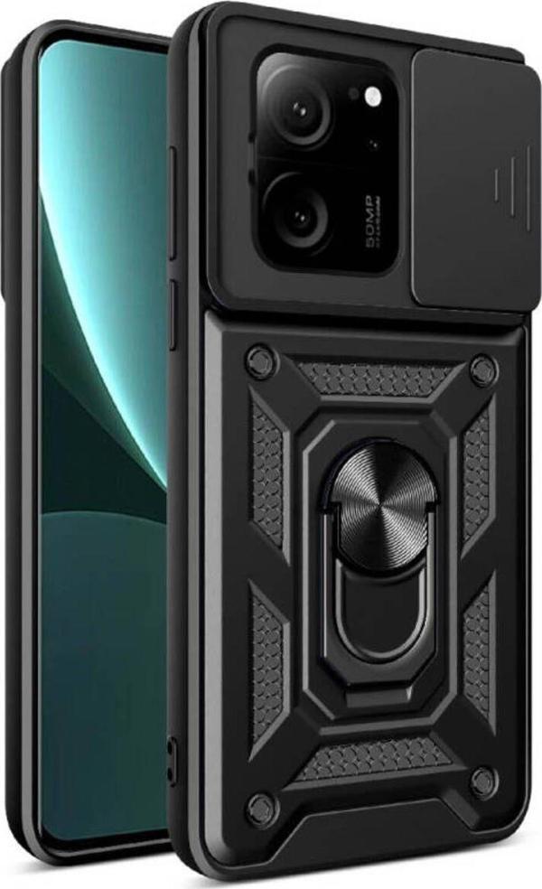 Anka Cep Xiaomi Mi 13T Pro Kılıf Magnetik Standlı Kamera Korumalı Sürgülü Vega Kapak + Ekran Koruma - Image 1