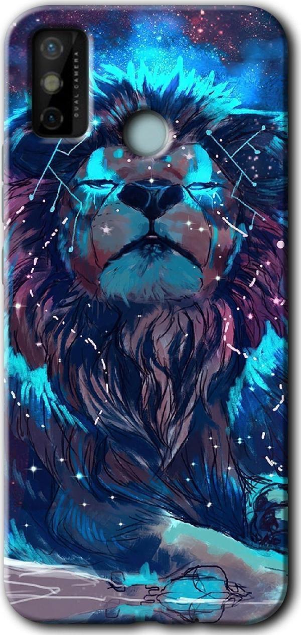 Anka Cep Telefonu Aksesuarları Tecno Tekno Spark 6 Go Kılıf Hd Desen Baskılı Arka Kapak - Neon Aslan - Image 1