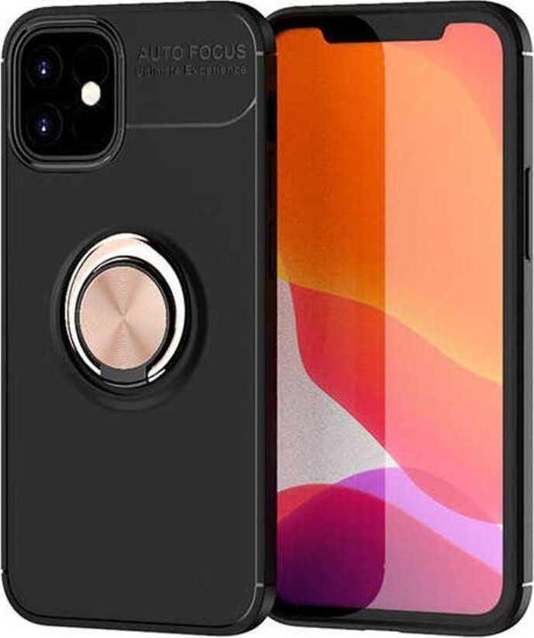 Anka Cep Telefonu Aksesuarları Apple İphone 12 Kılıf Ravel Yüzüklü Silikon Kapak + Ekran Koruma - Image 1