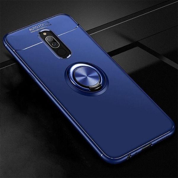 Anka Cep Telefonu Aksesuarları Xiaomi Redmi 8 Kılıf Ravel Yüzüklü Standlı Silikon Kapak + Kablo Koruma + Ekran Koruma - Image 1