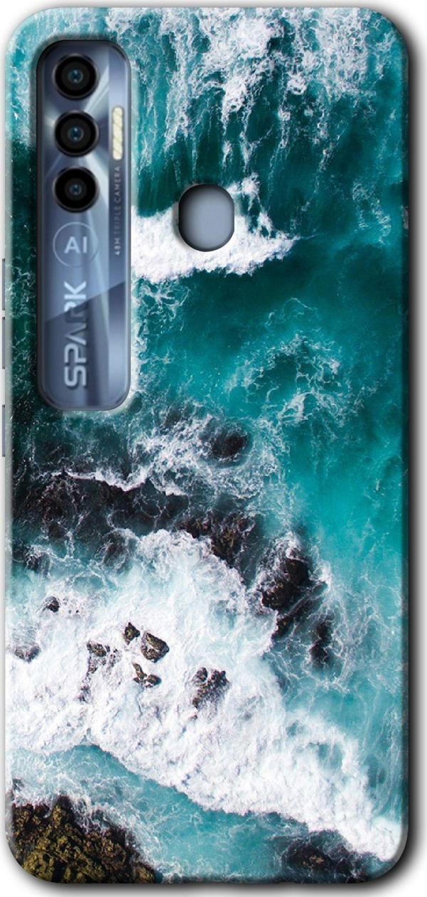Anka Cep Telefonu Aksesuarları Tecno Tekno Spark 7 Pro Kılıf Hd Desen Baskılı Arka Kapak - Deniz Kıyısı - Image 1