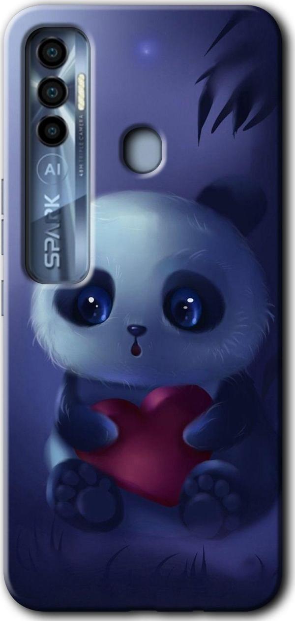 Anka Cep Telefonu Aksesuarları Tecno Tekno Spark 7 Pro Kılıf Hd Desen Baskılı Arka Kapak - Bebek Panda - Image 1