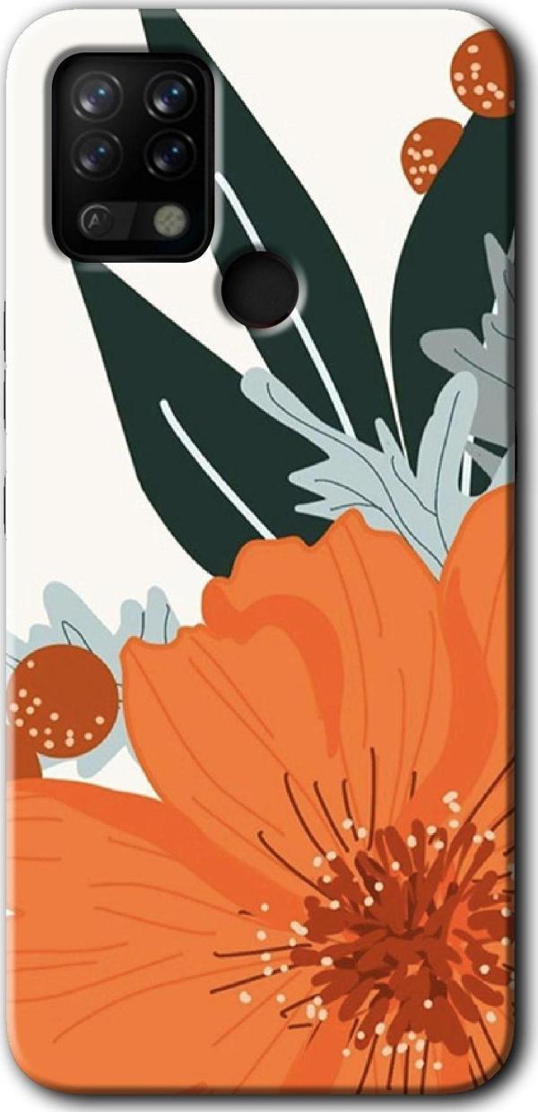 Anka Cep Telefonu Aksesuarları Tecno Tekno Pova Kılıf Hd Desen Baskılı Arka Kapak - Portakal Çiçeği - Image 1