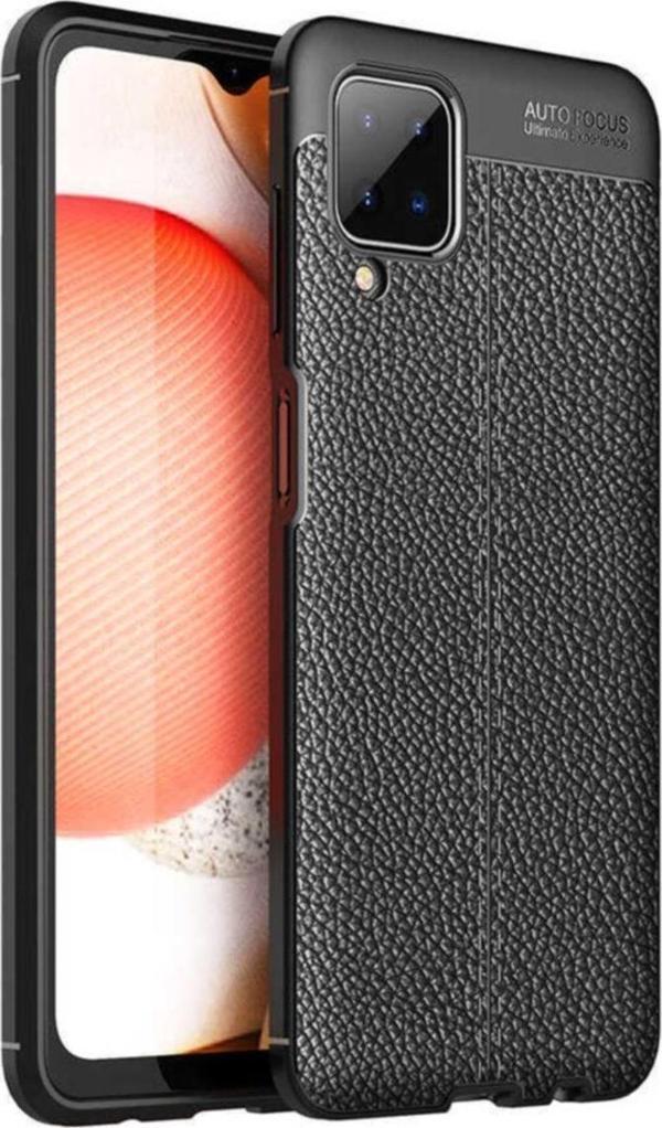 Anka Cep Telefonu Aksesuarları Samsung Galaxy A12 Kılıf Niss Deri Görünümlü Silikon Kapak + Ekran Koruma - Image 1