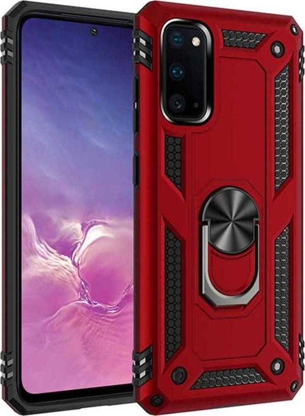 Anka Cep Telefonu Aksesuarları Samsung Galaxy S20 Kılıf Vega Yüzüklü Standlı Tank Zırh Kapak + Ekran Koruma - Image 1