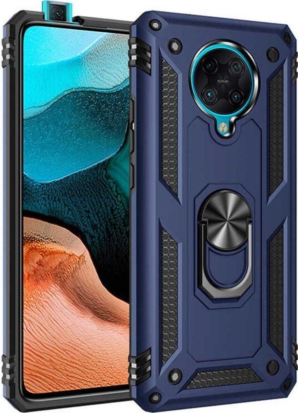 Anka Cep Telefonu Aksesuarları Xiaomi Poco F2 Pro Kılıf Vega Yüzüklü Standlı Tank Zırh Kapak + Ekran Koruma - Image 1