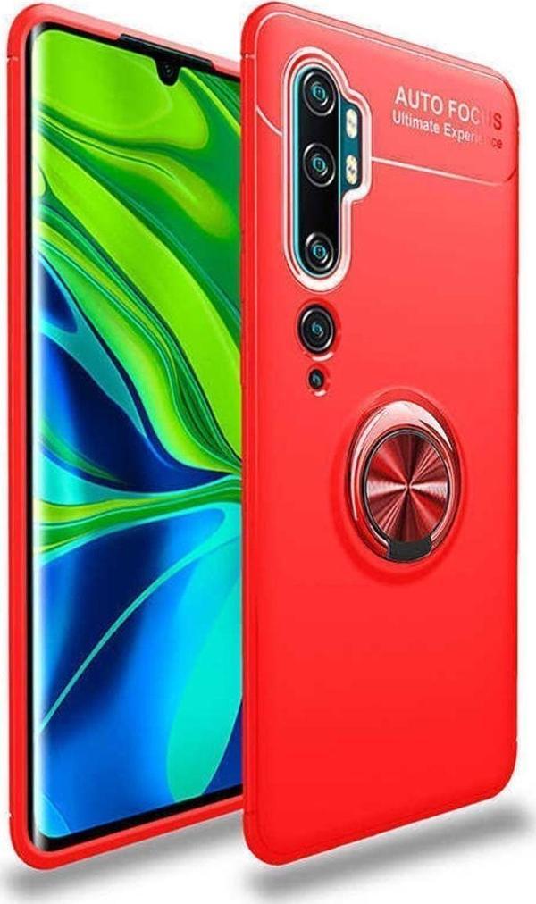 Anka Cep Telefonu Aksesuarları Xiaomi Mi Note 10 Kılıf Ravel Yüzüklü Standlı Silikon Kapak+ Ekran Koruma + Kablo Koruma - Image 1