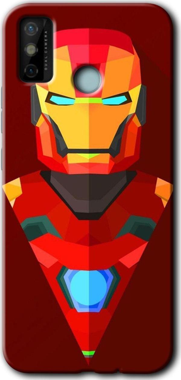 Anka Cep Telefonu Aksesuarları Tecno Tekno Spark 6 Go Kılıf Hd Desen Baskılı Arka Kapak - İron Man Çizim - Image 1