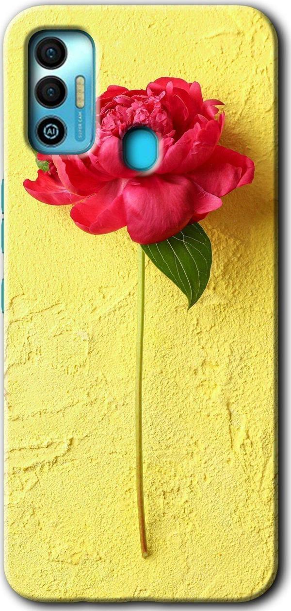 Anka Cep Telefonu Aksesuarları Tecno Tekno Spark 7T Kılıf Hd Desen Baskılı Arka Kapak - Kırmızı Gül - Image 1