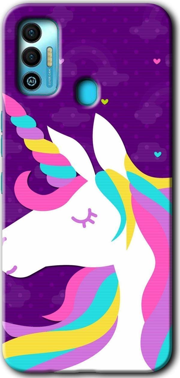 Anka Cep Telefonu Aksesuarları Tecno Tekno Spark 7T Kılıf Hd Desen Baskılı Arka Kapak - Unicorn Sleep - Image 1