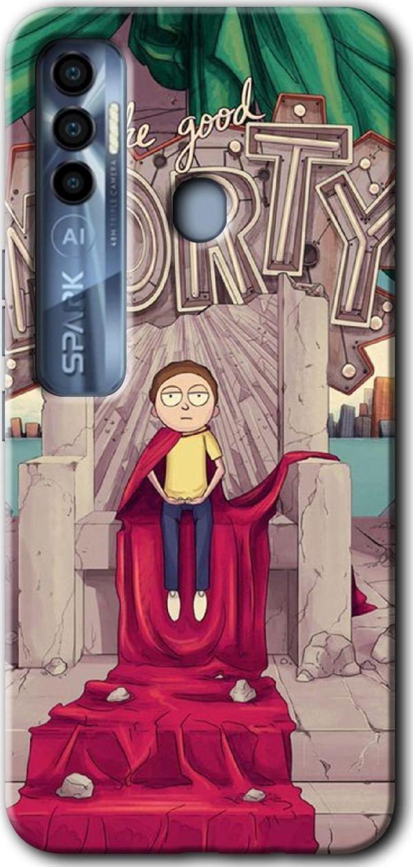 Anka Cep Telefonu Aksesuarları Tecno Tekno Spark 7 Pro Kılıf Hd Desen Baskılı Arka Kapak - Morty - Image 1