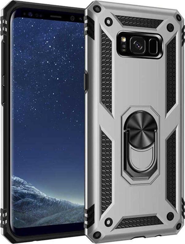 Anka Cep Telefonu Aksesuarları Samsung Galaxy S8 Plus Kılıf Vega Yüzüklü Standlı Tank Zırh Kapak + Ekran Koruma - Image 1