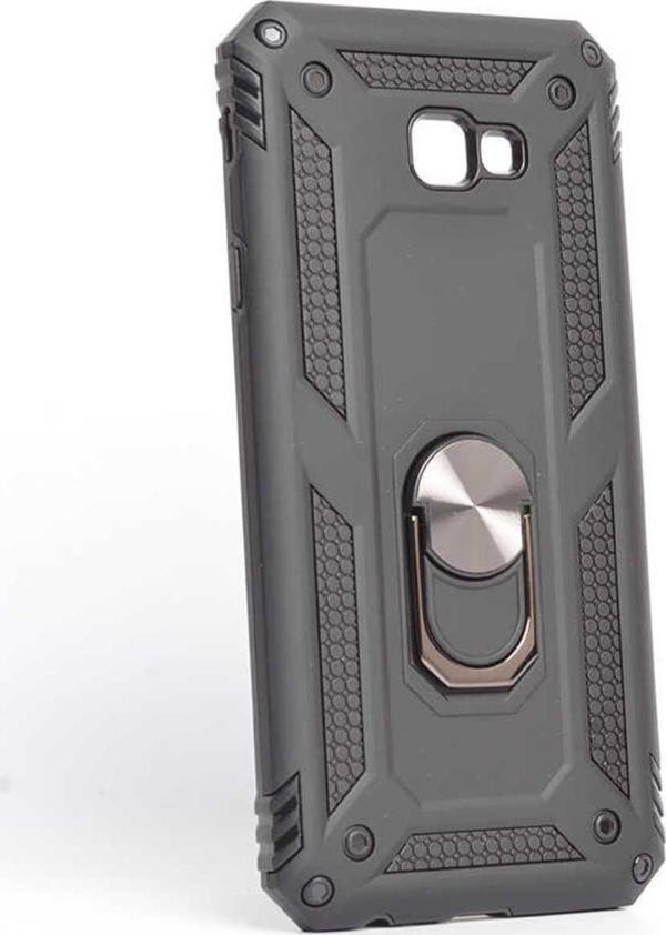 Anka Cep Telefonu Aksesuarları Samsung Galaxy J4 Plus Kılıf Vega Yüzüklü Standlı Tank Zırh Kapak + Ekran Koruma - Image 1