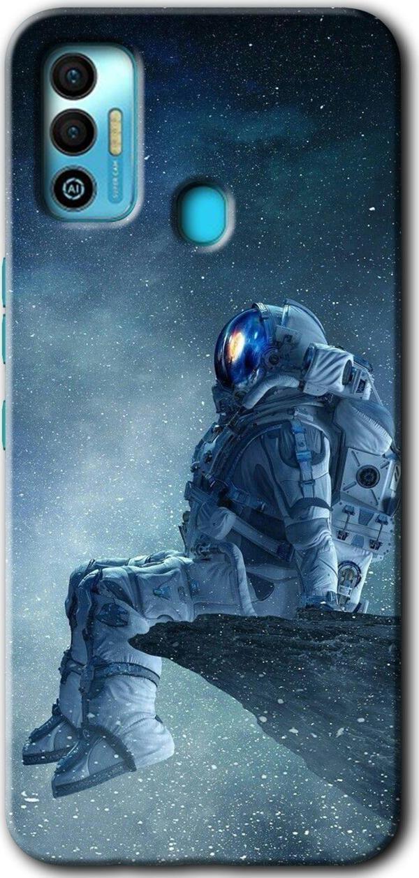 Anka Cep Telefonu Aksesuarları Tecno Tekno Spark 7T Kılıf Hd Desen Baskılı Arka Kapak - Astronot Yalnızlığı - Image 1