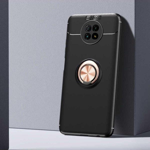 Anka Cep Xiaomi Redmi Note 9 5G Kılıf Ravel Yüzüklü Standlı Silikon Kapak + Kablo Koruma + Ekran Koruma - Image 1