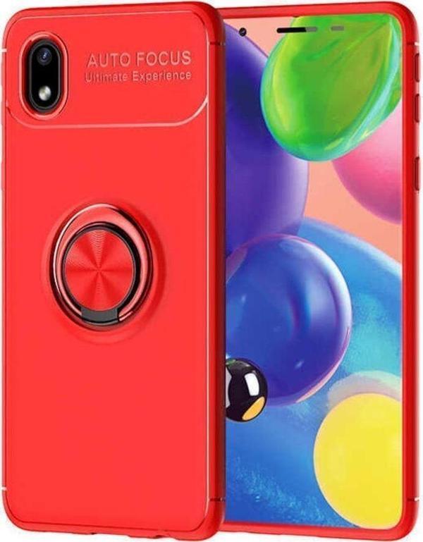 Anka Cep Samsung Galaxy A01 Core Kılıf Ravel Yüzüklü Standlı Silikon Kapak+ Ekran Koruma + Kablo Koruma - Image 1