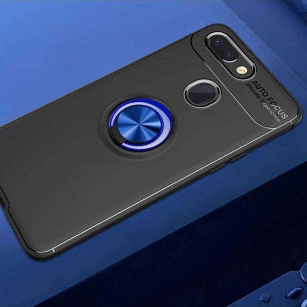 Anka Cep Telefonu Aksesuarları Xiaomi Mi 8 Lite Kılıf Ravel Yüzüklü Standlı Silikon Kapak+ Ekran Koruma + Kablo Koruma - Image 1