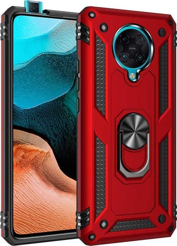Anka Cep Telefonu Aksesuarları Xiaomi Redmi K30 Pro Kılıf Vega Yüzüklü Standlı Tank Zırh Kapak + Ekran Koruma - Image 1