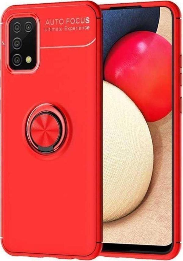 Anka Cep Samsung Galaxy A02S Kılıf Ravel Yüzüklü Standlı Silikon Kapak+ Ekran Koruma + Kablo Koruma - Image 1
