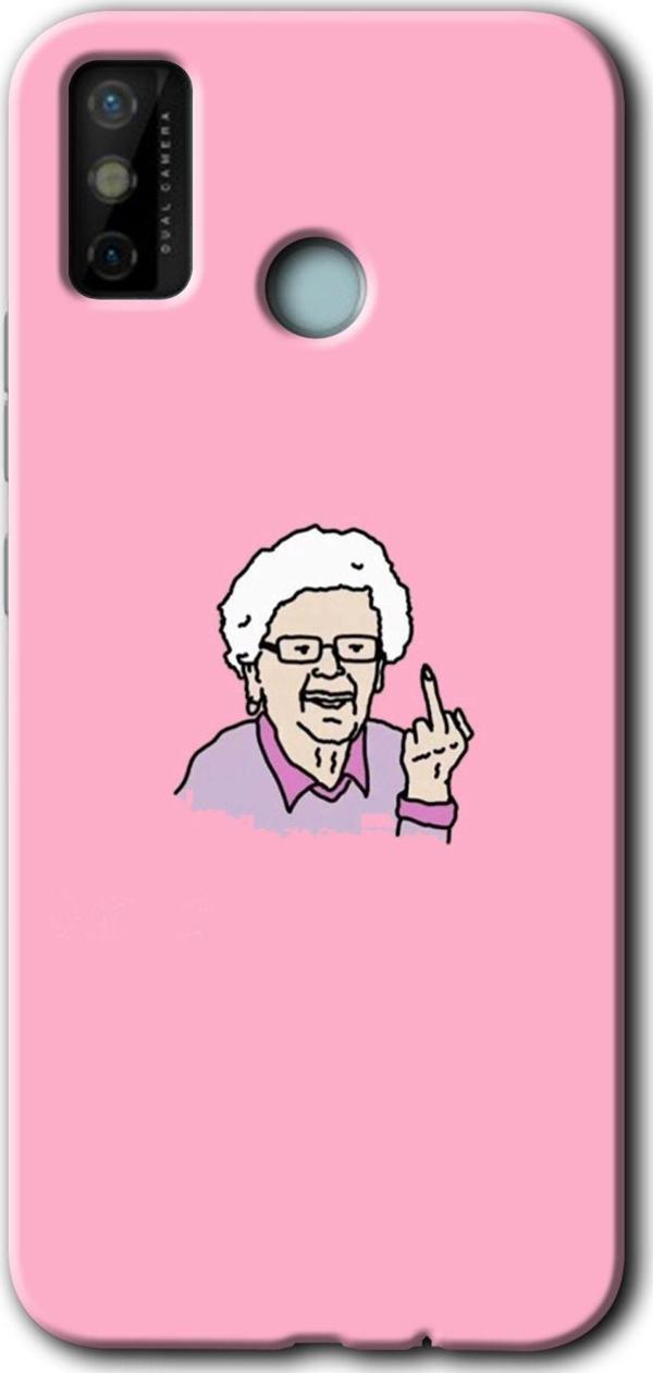 Anka Cep Telefonu Aksesuarları Tecno Tekno Spark 6 Go Kılıf Hd Desen Baskılı Arka Kapak - Bad Grandmother - Image 1