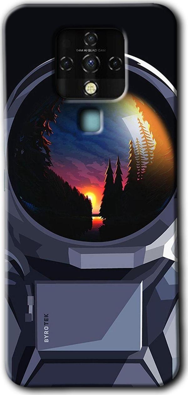 Anka Cep Telefonu Aksesuarları Tecno Tekno Camon 16 Kılıf Hd Desen Baskılı Arka Kapak - Astronot - Image 1