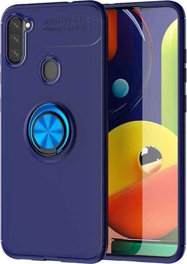 Anka Cep Samsung Galaxy A21 Kılıf Ravel Yüzüklü Standlı Silikon Kapak+ Ekran Koruma + Kablo Koruma - Image 1