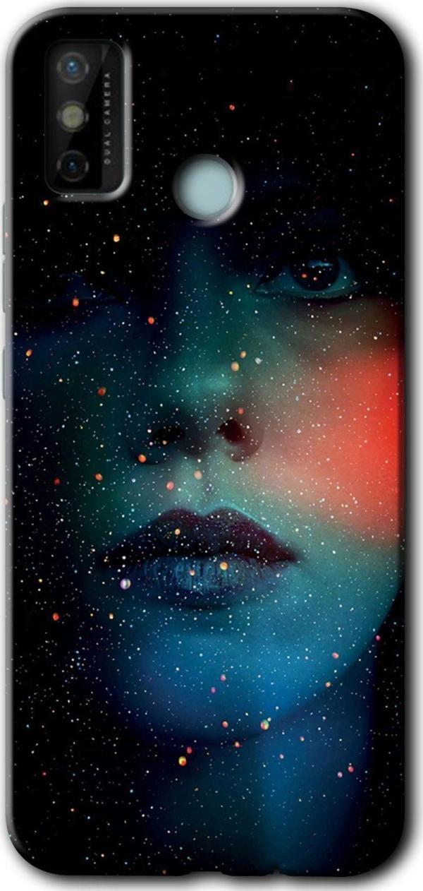 Anka Cep Telefonu Aksesuarları Tecno Tekno Spark 6 Go Kılıf Hd Desen Baskılı Arka Kapak - Karanlık Kadın - Image 1