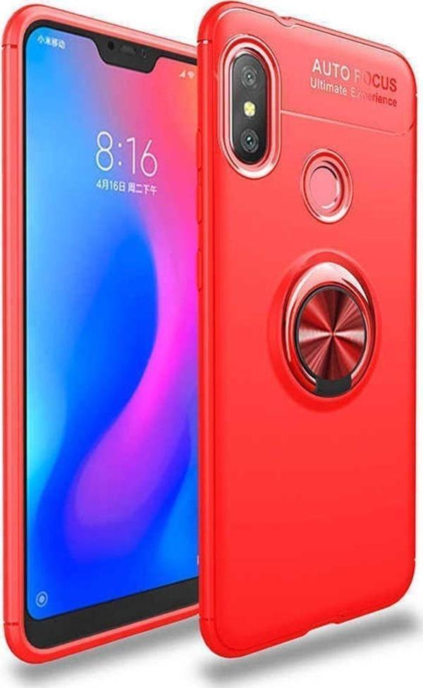 Anka Cep Xiaomi Redmi Note 6 Pro Kılıf Ravel Yüzüklü Standlı Silikon Kapak+ Ekran Koruma + Kablo Koruma - Image 1