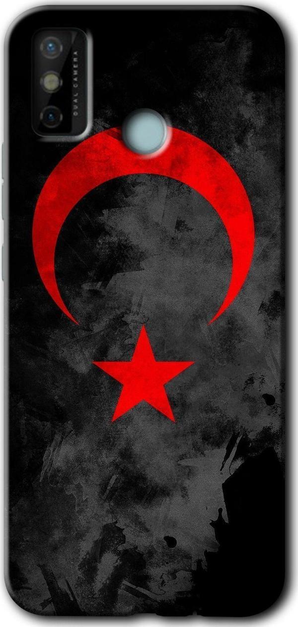 Anka Cep Telefonu Aksesuarları Tecno Tekno Spark 6 Go Kılıf Hd Desen Baskılı Arka Kapak - Black Ayyıldız - Image 1