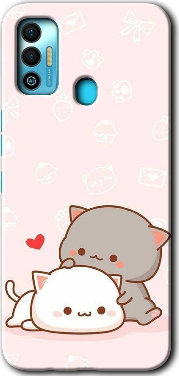Anka Cep Telefonu Aksesuarları Tecno Tekno Spark 7T Kılıf Hd Desen Baskılı Arka Kapak - Kedi Aşkı - Image 1