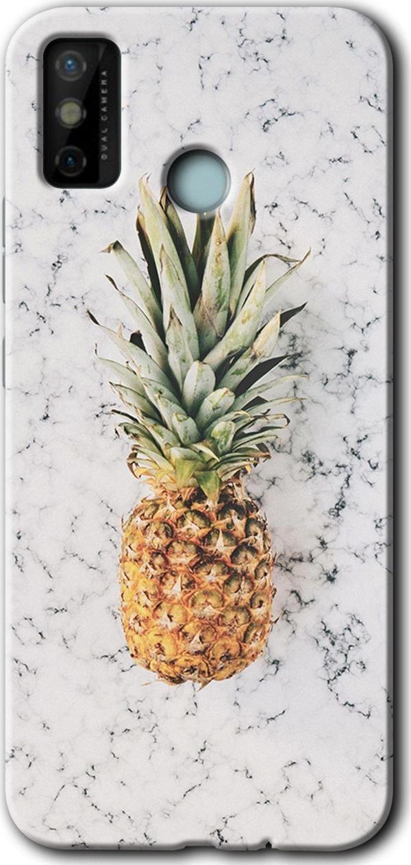 Anka Cep Telefonu Aksesuarları Tecno Tekno Spark 6 Go Kılıf Hd Desen Baskılı Arka Kapak - Ananas - Image 1