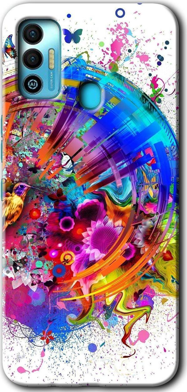 Anka Cep Telefonu Aksesuarları Tecno Tekno Spark 7T Kılıf Hd Desen Baskılı Arka Kapak - 4K Clock - Image 1