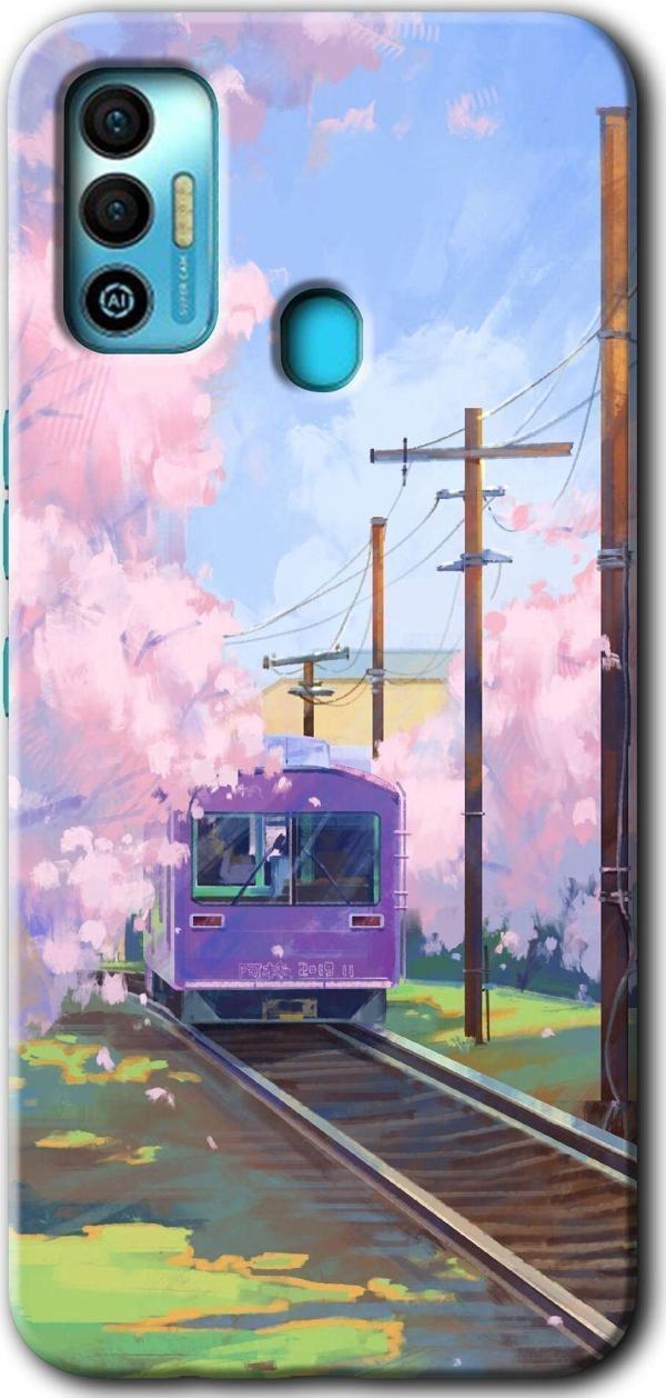 Anka Cep Telefonu Aksesuarları Tecno Tekno Spark 7T Kılıf Hd Desen Baskılı Arka Kapak - Rails Paint - Image 1