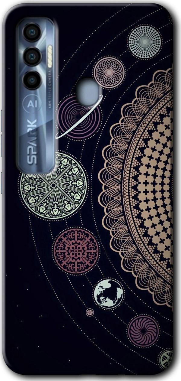 Anka Cep Telefonu Aksesuarları Tecno Tekno Spark 7 Pro Kılıf Hd Desen Baskılı Arka Kapak - Gezegen Döngüsü - Image 1