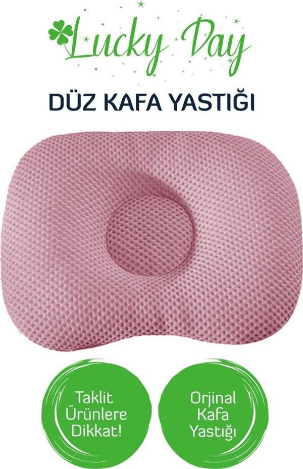 Lucky Day Kafa Yastığı Pembe Bebek Kafa Yastığı, Kafa Yastık, Bebek Yastığı, Organik Pamuk Kumaş - Image 1