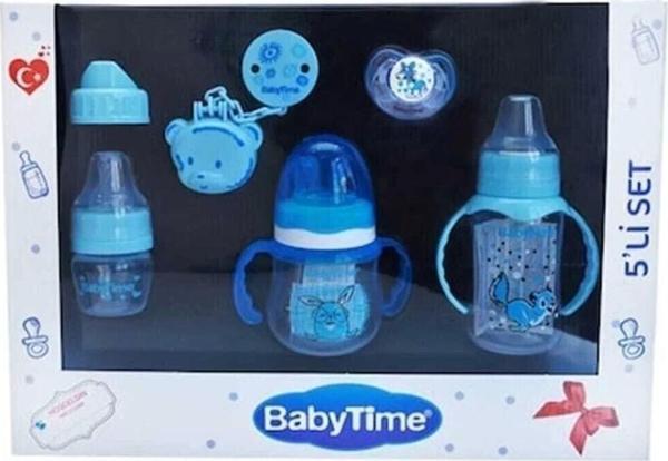 Babytime 5' Li Biberon Ve Emzik Seti 0-6 Ay Mavi - Image 1