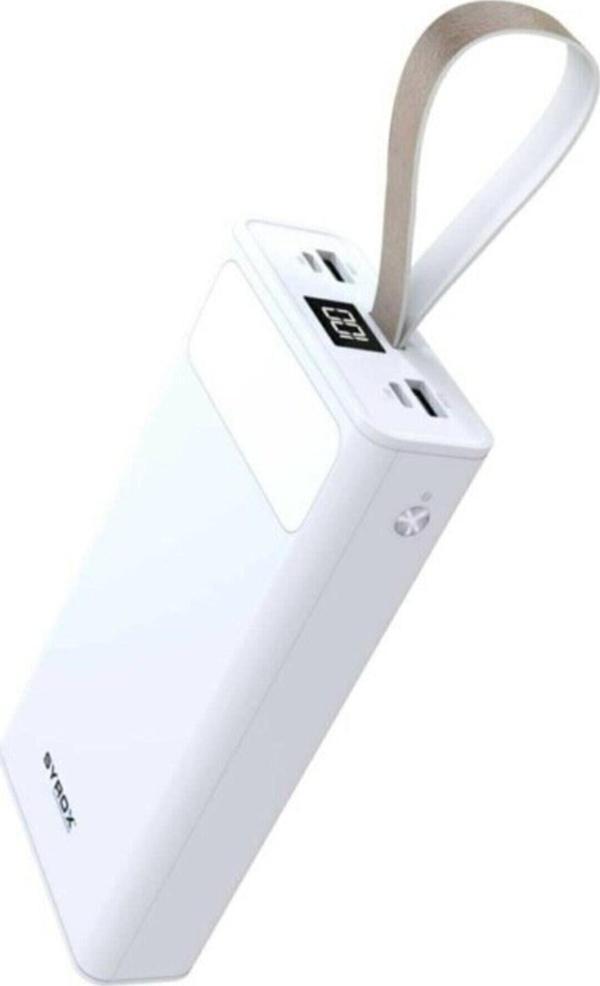 Syrox Pb115 30000 Mah Led Ekranlı Powerbank (Fener Aydınlatmalı) Beyaz - Image 1