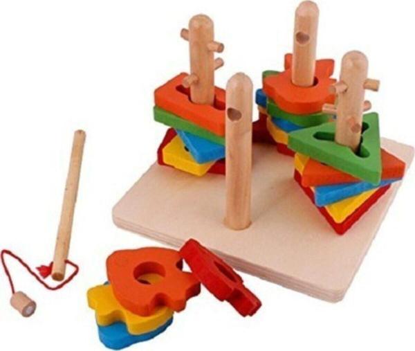 Pasajdanal Ahşap Eğitici Oyuncak Vidalama Oyun Seti Eğitici Öğretici Bultak Geometri Bultak - Image 1