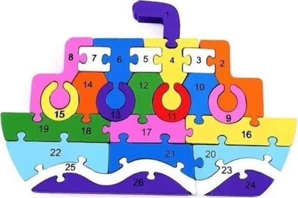 Pasajdanal Ahşap Eğitici Puzzle Gemi Yapboz Bultak - Image 1