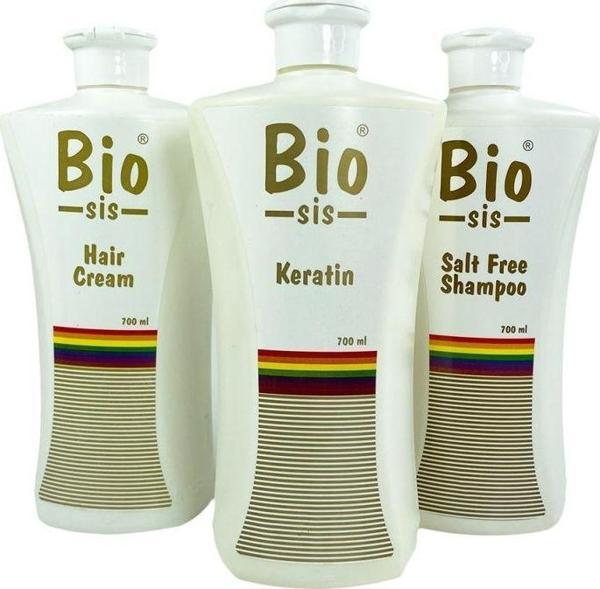 Bio Sis Brezilya Fönü 3'Lü Kutulu Set Keratin + Saç Kremi + Tuzsuz Şampuan Düz Ve Işıltılı Saçlar Botox - Image 1