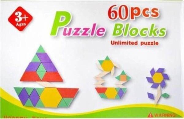 PASAJDANAL Puzzle RasyoneL AHŞAP Blocks Unlimited Puzzle 3 Yaş - Image 1