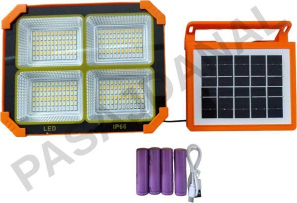 Pasajdanal Turbo 400W Solar Led Projektör Kamp Solar Uzatmalı Solar Panel+Şarj Edilebilir Pil+ Şarj Kablosu - Image 1
