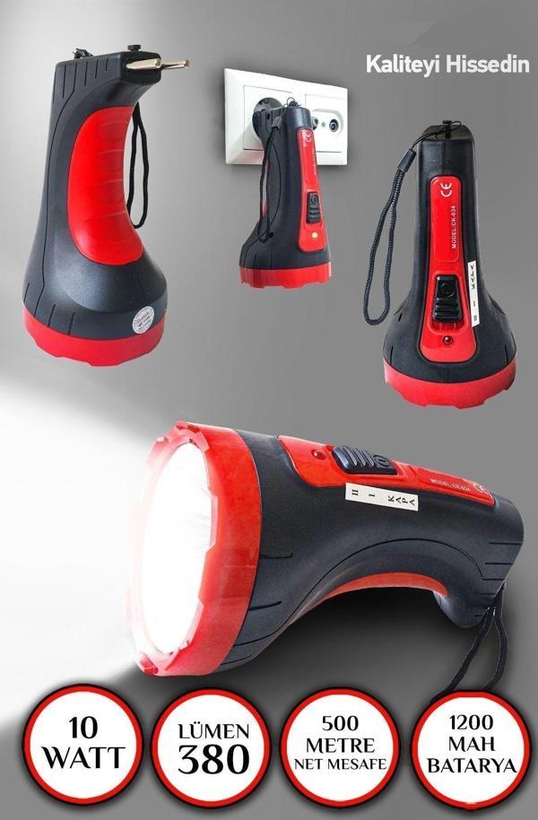 Pasajdanal 10W Ck-034 Kambur 4251 Model Ultra Güçlü 2 Kademeli 10W Şarjlı El Feneri - Image 1