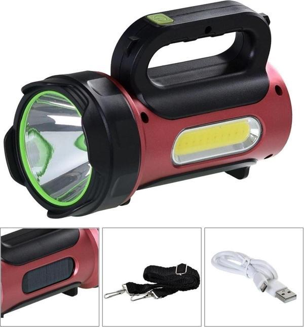 Pasajdanal El Feneri Projektör Solar Şarjlı 10W+Cob Led Ranchı Hel Rc-T93 - Image 1